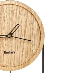 Beliani Retro Wall Clock SIERRE Light Wood