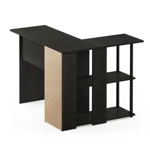 Angulo L-Shape Computer Desk Black / Espresso