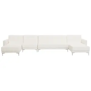 Large Sofa ABERDEEN White Faux Leather Reversible