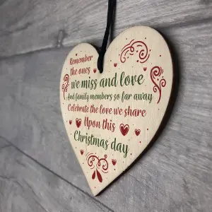 Red Ocean Memorial Christmas Gift Tree Decoration Mum Dad Grandad Grandma Nan Gran Wooden Sign