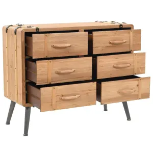 Berkfield Drawer Cabinet Solid Fir Wood 91x35x73 cm