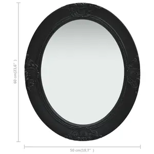 Berkfield Wall Mirror Baroque Style 50x60 cm Black