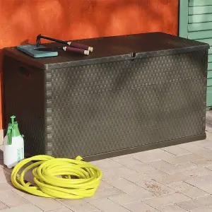 Berkfield Garden Storage Box Brown 120x56x63 cm PP Rattan