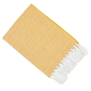 Malini Diamond Design Throw Mustard