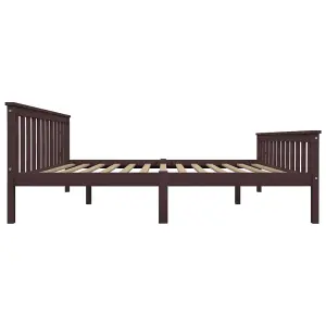 Berkfield Bed Frame Dark Brown Solid Pinewood 160x200 cm