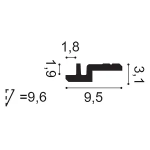 Orac Decor C394 Contemporary Coving or LED Lighting Moulding 4 Pack - 8 Metres