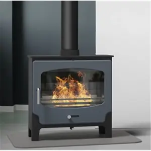 Modern Metallic Black 5kw DEFRA Wood Burning Stove