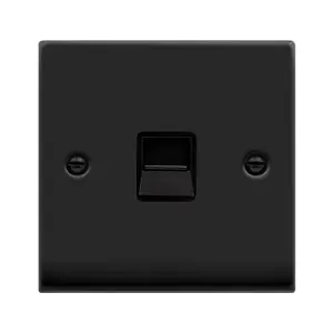 Matt Black Master Telephone Single Socket - Black Trim - SE Home