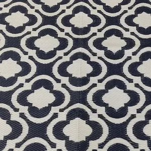 Blue Patterned Weatherproof Rug 120x170cm