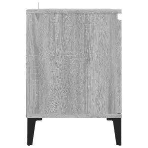 Berkfield TV Cabinet with Metal Legs Grey Sonoma 103.5x35x50 cm