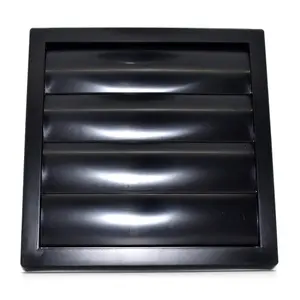 Black Gravity Grille 150 mm / 6" External Ducting Air Vent with Round Spigot and Non-Return Gravity Shutters for Extractor Fans