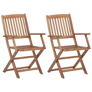 Berkfield Folding Outdoor Chairs 2 pcs Solid Acacia Wood