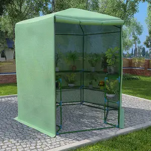 Berkfield Greenhouse with Shelves Steel 227x223 cm