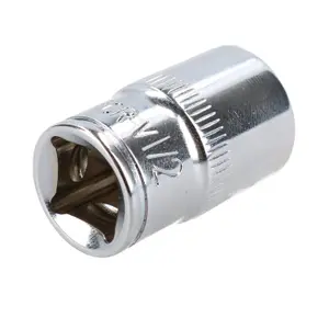 1/2" Imperial 6 Point 3/8" Drive Shallow Socket SAE AF Chrome Vanadium Steel