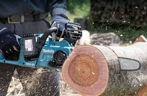 Makita DUC353Z Twin 18v / 36v LXT Cordless 35cm Chainsaw & DUB186Z Blower Bare