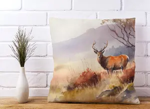 Stag Deer Water Colour Cushions 45cm x 45cm