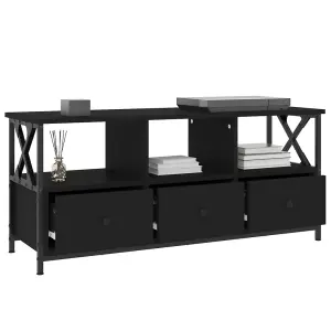 Berkfield TV Cabinet Black 102x33x45 cm Engineered Wood&Iron