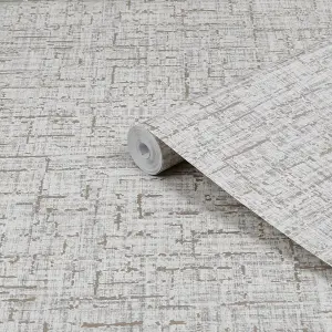 Superfresco Easy Heavy Linen Beige Fabric effect Smooth Wallpaper