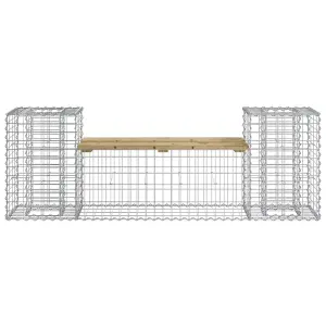 Berkfield Garden Bench Gabion Design 183x41x60.5 cm Impregnated Wood Pine