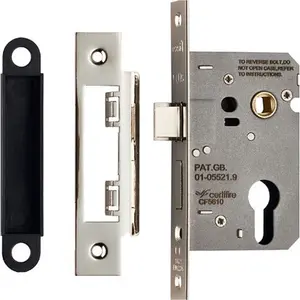 64mm Contract EURO Profile Sashlock Square Forend Satin Nickel Door Latch