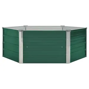 Berkfield Raised Garden Bed 129x129x46 cm Galvanised Steel Green