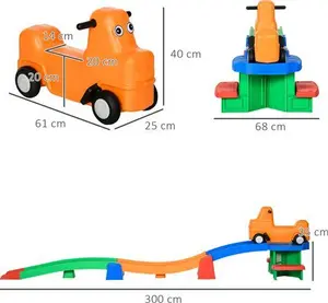 Tommy Toys Toddler Up And Down Roller Coaster Ride On Toy Multicolour