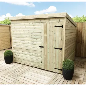 8 x 8 WINDOWLESS Garden Shed Pressure Treated T&G PENT Wooden Garden Shed + Single Door (8' x 8' / 8ft x 8ft) (8x8)