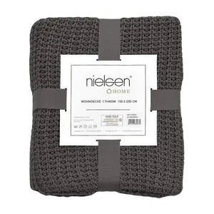 nielsen Alen Coarse Knitted Large Throw Blanket - Grey