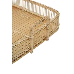 Interiors by Premier Rectangular Natural Rattan And Bamboo Tray