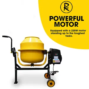 RocwooD Electric Cement Concrete Mixer 70L Drum 220W