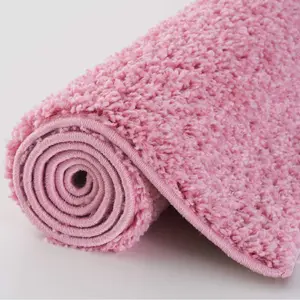 Myshaggy Collection Living Room Rugs Solid Design  Pink