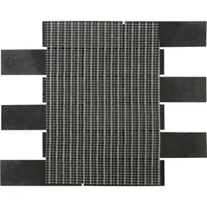 (5 Mosaic Sheets in Pack) Niche Tiles Industria4.0 Metal Black Nickel 30.5cm x 30.5cm. Beveled Brick Handmade Mosaic Wall Tile