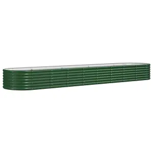 Berkfield Garden Planter Powder-coated Steel 368x80x36 cm Green