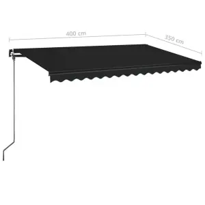 Berkfield Manual Retractable Awning with LED 400x350 cm Anthracite