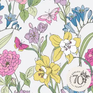 Laura Ashley Gilly Multicolour Floral Smooth Wallpaper