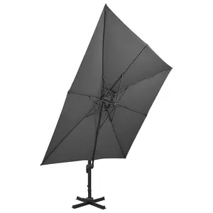 Berkfield Cantilever Umbrella with Double Top 300x300 cm Anthracite