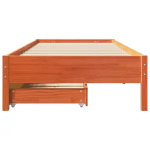 Berkfield Bed Frame without Mattress Wax Brown 100x200 cm Solid Wood Pine