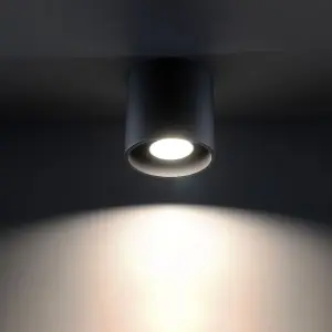 Orbis Aluminium Black 1 Light Classic Ceiling Light