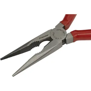 170mm Long Nose Pliers - Drop Forged Steel - 45mm Jaw Capacity - Serrated Jaws