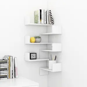 Vidaxl Wall Corner Shelves 2 Pcs 40X40x50 Cm Chipboard (Set of 2) White