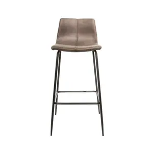 Birsen Upholstered Counter Stool with Metal Frame (Set of 2) Grey