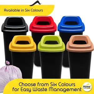 Home Centre Plastic Recycling Kitchen Office Waste Bin 45 Litre Green Open Touchless Rim