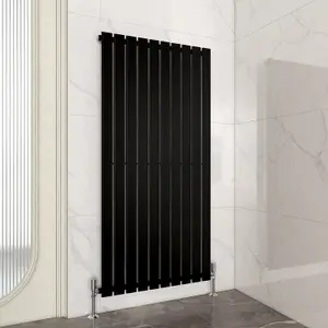 Designer Flat Panel Single Radiator 1600x680 Black by MCC