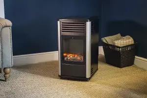 Manhattan Portable Gas Heater - Black/Silver