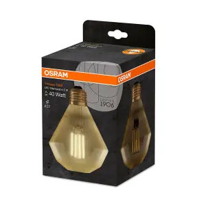 Osram LED Filament Diamond 4W E27 Vintage 1906 Extra Warm White Gold (3 Pack)