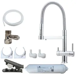 Hommix Savona Chrome 3-Way Tap & Advanced Single Filter Under-sink Drinking Water Filter & Filter Kit