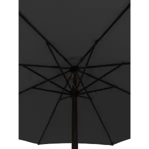 Birchtree Garden Parasol  Crank Patio Sunshade Umbrella Aluminium 3.3M Black