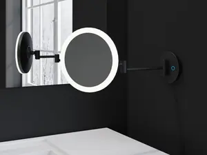 Cosmic Wall Magnifying Mirror With Adjustable Led Light Matte Black Essentials (LED)(X5)(4.5W 100-240V)