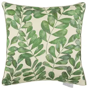 Rowan Floral Square Throw Cushion Green