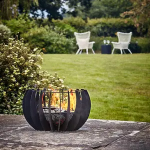 Outdoor Solis Fire Pit in Matt Black H30CM W50CM